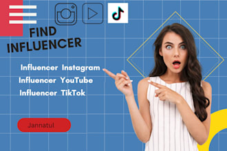 research and provide a top influencer list for instagram youtube and tiktok