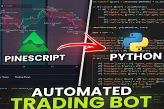code automated trading bots using python and pinescript crypto ,forex arbitrage