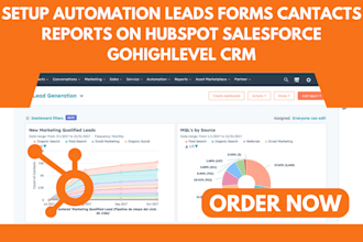 setup automation leads forms contacts reports on hubspot salesforce gohighlevel