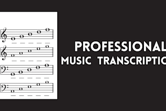 transcribe your song to music sheet, midi, sibelius, pdf finale