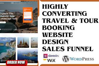 build engaging and high converting travel and tour booking website sales funnel
