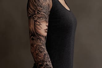 create custom tattoo design, unique tattoo, tattoo sleeve
