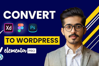 convert figma, PSD, or xd to wordpress using elementor pro