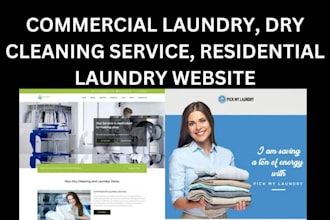 design commercial laundry, dry cleaning service, residential laundry website
