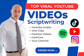 write youtube video script, podcast show notes, viral clips for your channel