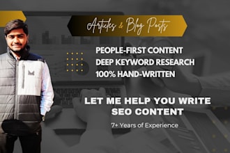 do SEO article writing, blog post writing and content writing