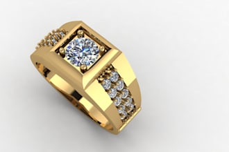 create cad 3d jewelry designs for printing and rendering