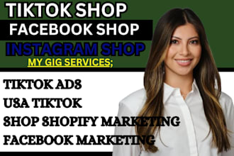 set up tiktok shop ,instagram shop facebook shop