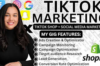 set up tiktok shop,  facebook ads, instagram ads and social media ads