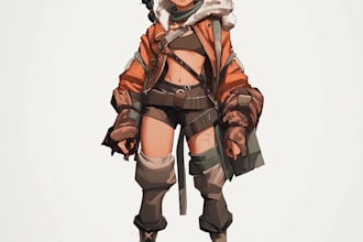 draw 2d art, creature, fantasy character, and dnd party