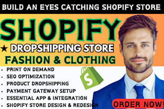 design banner, homepage shopify store, product  page design for print on demand