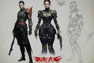 make a sci fi character illustration or sci fi character