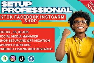 setup shopify tiktok shop instagram shopify shop shopify social media manager