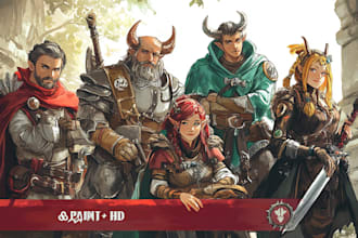 draw d and d character art and dnd character art