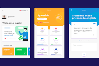 build language learning app, learning app, educational app, and translator app