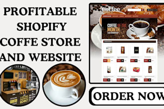design shopify coffee bar store coffee private label tea coffee website dropship