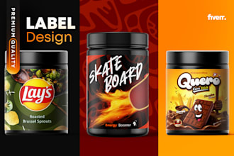 design eye catching product label and food packaging