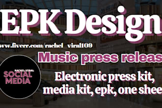 professional music press release epk media kit design custom music kit one sheet