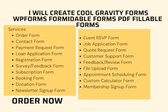 create cool gravity forms wpforms formidable forms PDF fillable forms