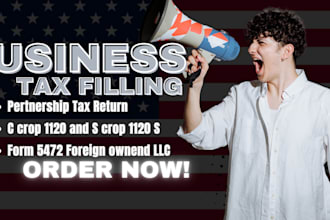 do US tax filling  business tax 1120 1040 CPA llc tax US tax return