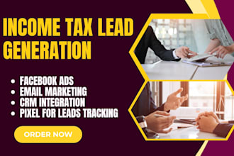 generate exclusive income tax lead facebook ads finance lead income tax website