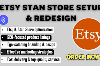 setup etsy stan store digital product and product upload stan store marketing