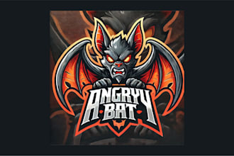 design awesome angry bat mascot logo for your business