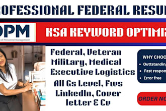 write winning usajobs executive, medical military and transition resume in 24hrs