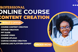 do ebook online course content, lesson plan, video course creation training ppt