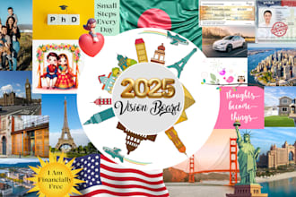 create a law of attraction vision board for 2025 goals