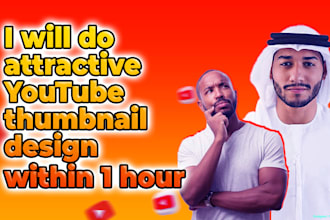 do attractive youtube thumbnail design within 1 hour