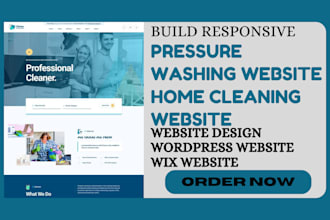 build pressure washing website cleaning company website home cleaning website