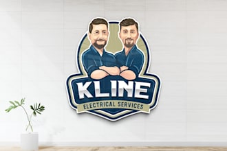design a unique mascot character logo for electrical services