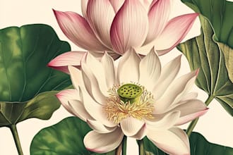 do your beautiful vintage botanical illustration