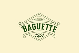 create a retro vintage cafe coffee shop logo design