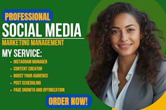 be your instagram, facebook social media marketing manager and content creator