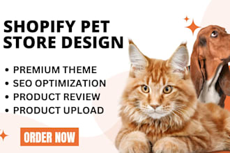 design shopify pet store dropshipping store pet logo pet website