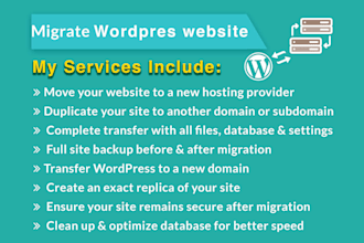move wordpress, copy website, and transfer website