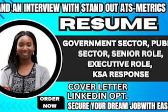 write an executive resume and cover letter for government and public sector