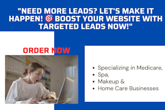 generate leads for medicare website spa, make up website, home care website