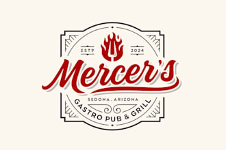 design wonderful mercers pub grill logo