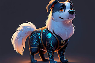 make a unique artwork of a disney pet portrait