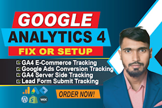 fix or setup google analytics 4, ga4 ecommerce, ads conversion tracking with GTM