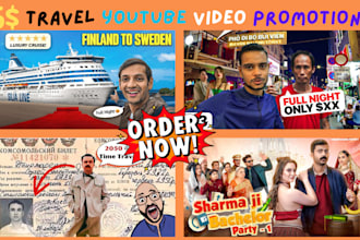 design eye catchy youtube video thumbnail for travel vlog