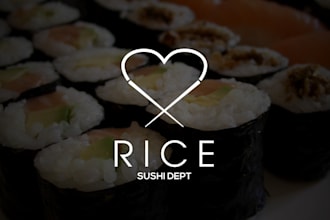 create a modern minimalist sushi restaurant logo design
