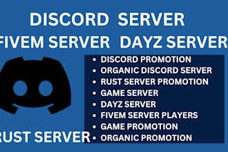 promote your game server, dayz server, fivem server, discord mass dm
