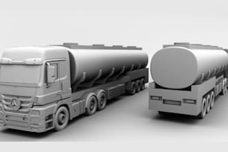 create 3d truck model, 3d vehicle, 3d car model, fivem car, gta car, sport car