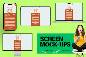 design 3d device mockups, screen, laptops, iphones and anything