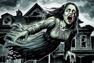 do awesome artwork for dark art, horror, creepy illustration