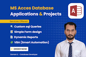 develop ms access database applications and projects